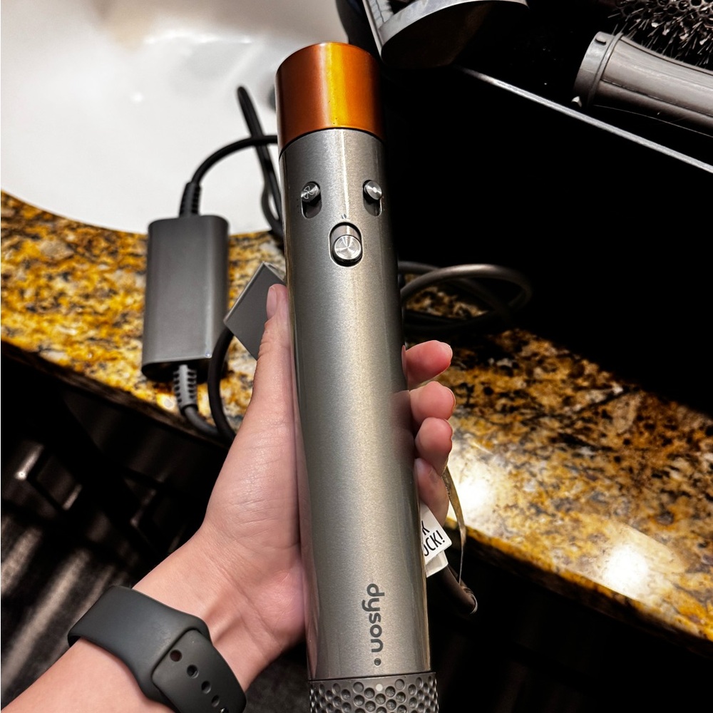 Dyson Hair Tool with Metallic Gray and Copper